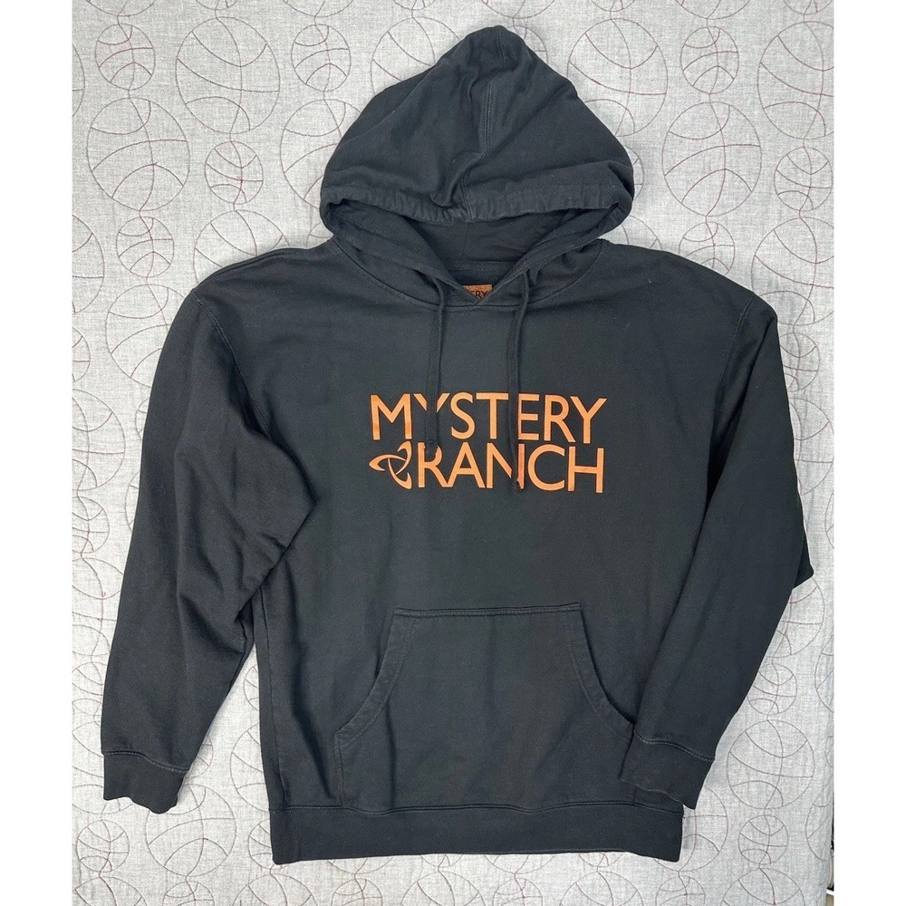 Mystery Ranch Black and Orange Logo Hoodie / Men's Size Large‎